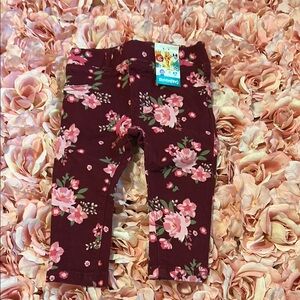 Floral Kids Bottoms by - Burgundy